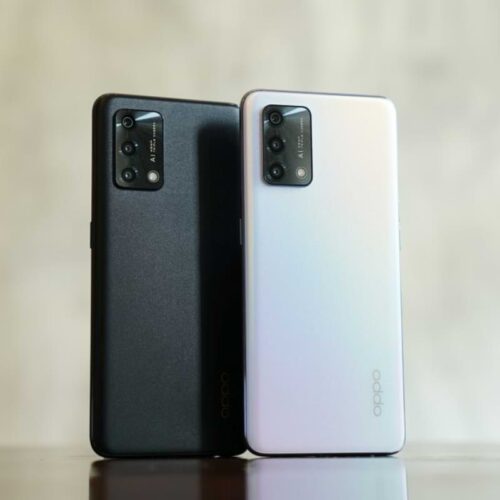 Oppo A95- black and silver