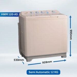 Haier HWM 120-AS Twin Tub Semi Automatic Washing Machine