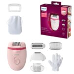 Philips 4000 Opti Light Epilator, Epilation Made Easy, Smooth Skin For Weeks, BRE285/00 Pink/Red