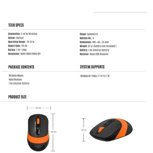 A4Tech 2.4G Wireless Mouse FG10S