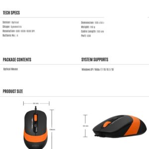 A4Tech Silent Click Optical Mouse FM10S