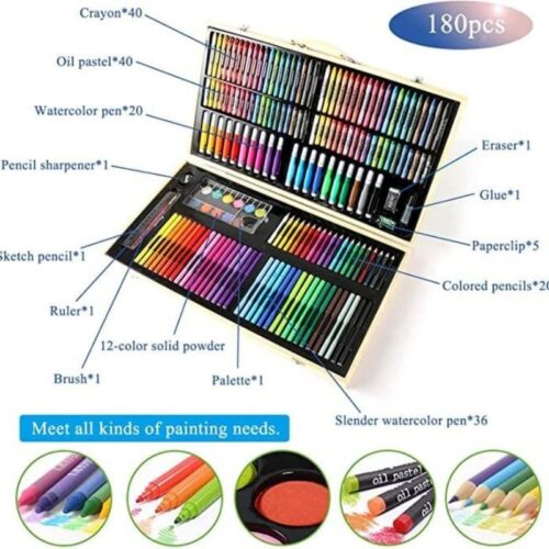 180 Pcs Deluxe Art Set-Wooden Box