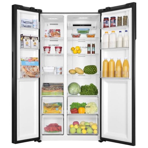 Haier 19 Cu Ft HRF-622IBS Side By Side Twin Inverter Refrigerator open