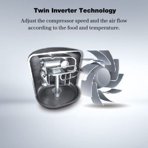 Haier 19 Cu Ft HRF-622ICG Side By Side Twin Inverter Refrigerator infographics