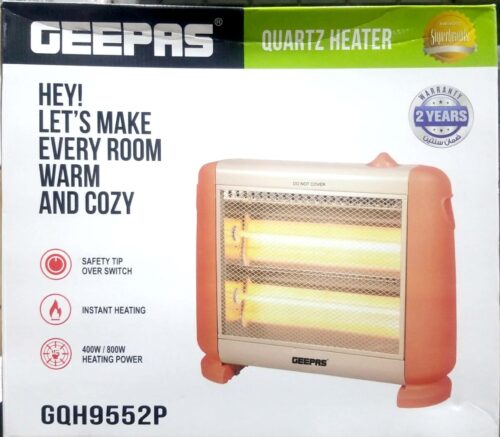 Geepas GQH9552P 400W/800W Halogen Heater