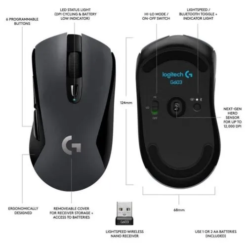 Logitech Light Speed Wireless Gaming Mouse-G603