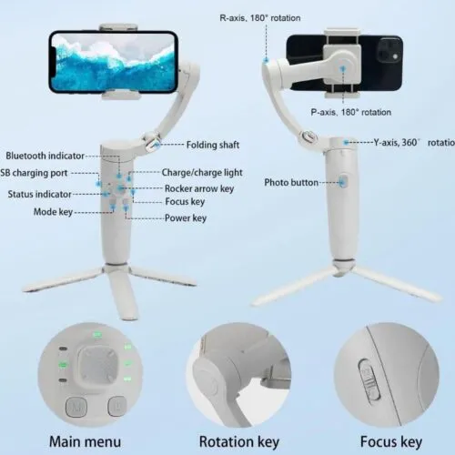 foldable gimbal stabilizer m1 3 axis 3 shoppingjin.pk - Shopping Jin